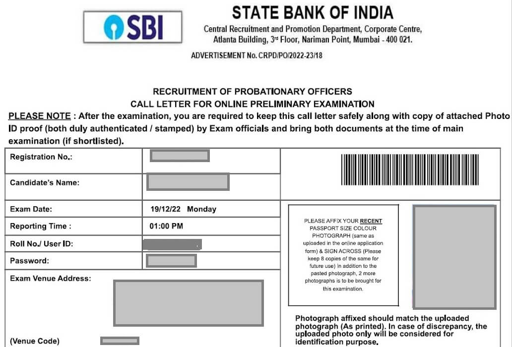 SBI PO Admit Card 2023 Mains Call Letter Download Link Here